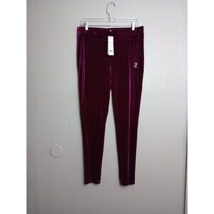 Juicy Couture Velour Maroon Track Pants Size Large L Women's NWT